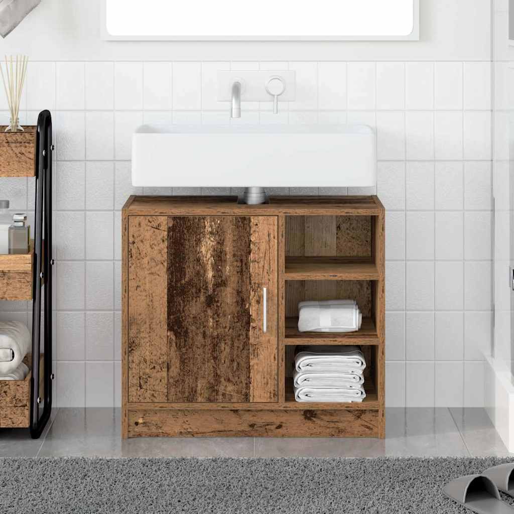 vidaXL Bathroom Cabinet Old Wood 63 x 29 x 55 cm Engineered wood 1