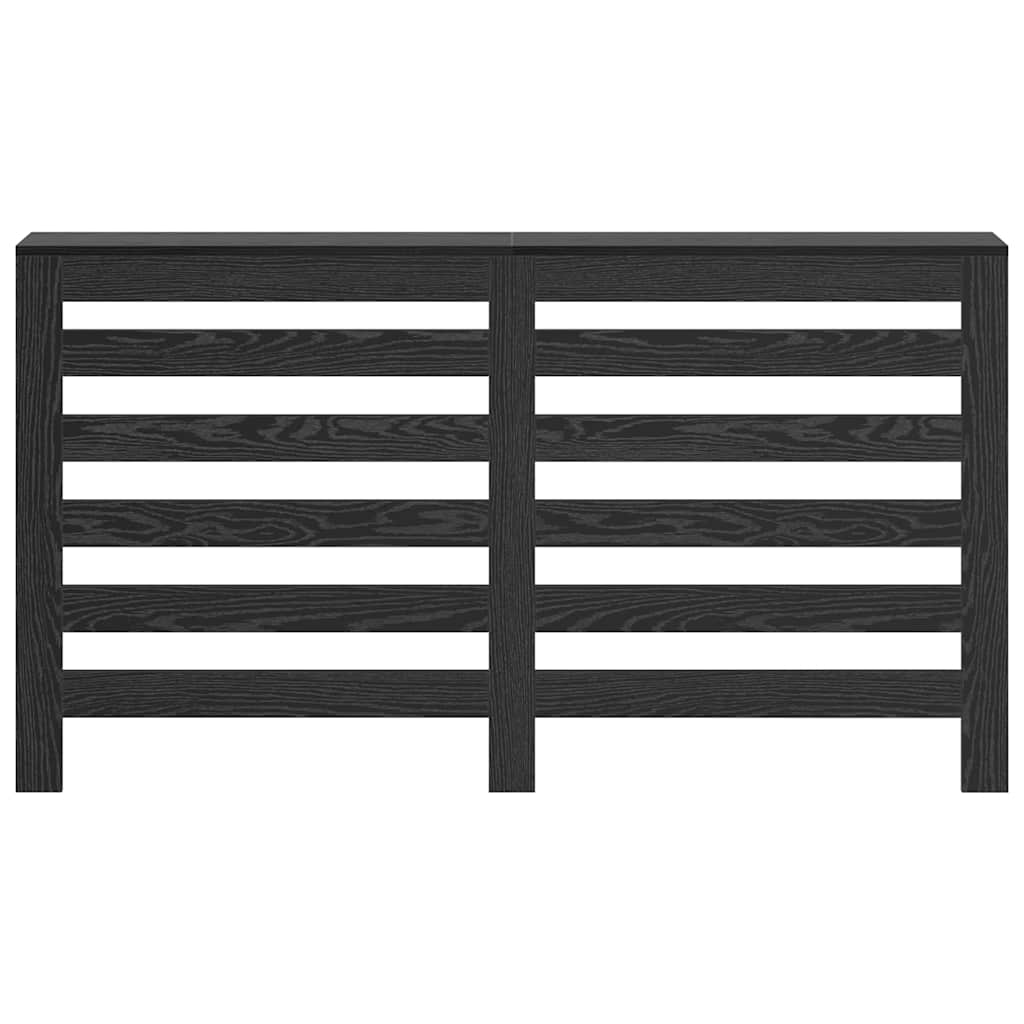 vidaXL Radiator Cover Black Oak 149 x 20 x 82 cm Engineered Wood 4