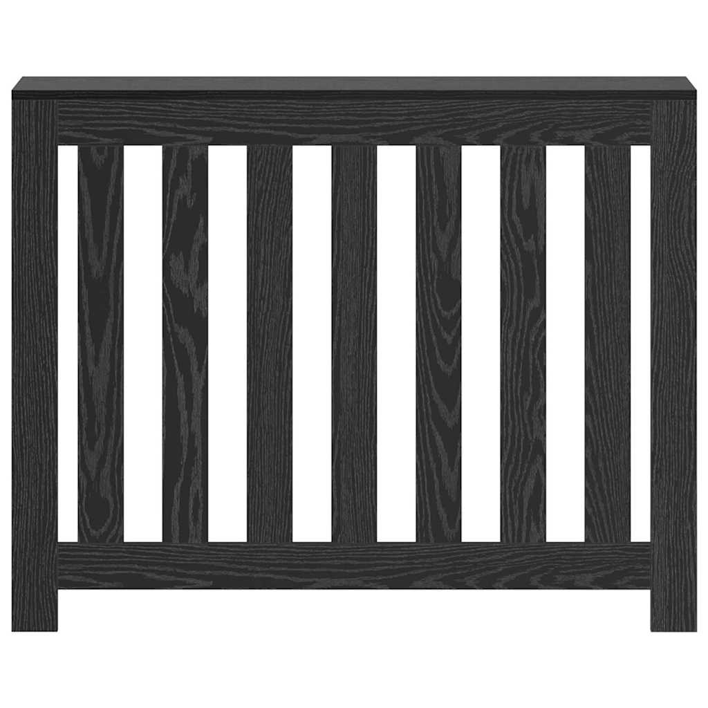 vidaXL Radiator Cover Black Oak 104 x 20 x 82 cm Engineered Wood 4