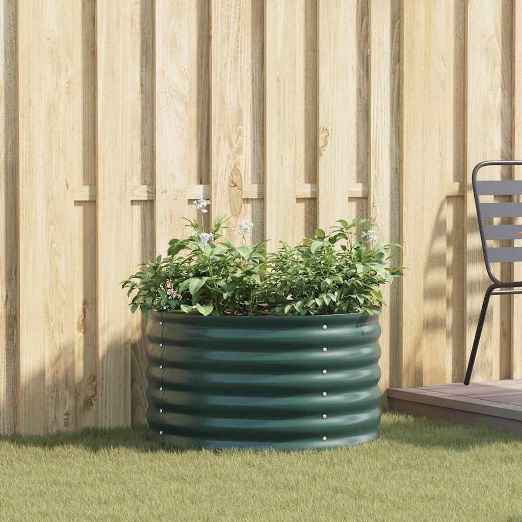 Raised Bed 80 x 80 x 44 cm Steel Green