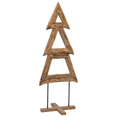 vidaXL Christmas Tree Brown 90 cm Solid teak wood 2