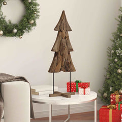 vidaXL Christmas Tree with Stand Brown 90 cm Solid teak wood 3