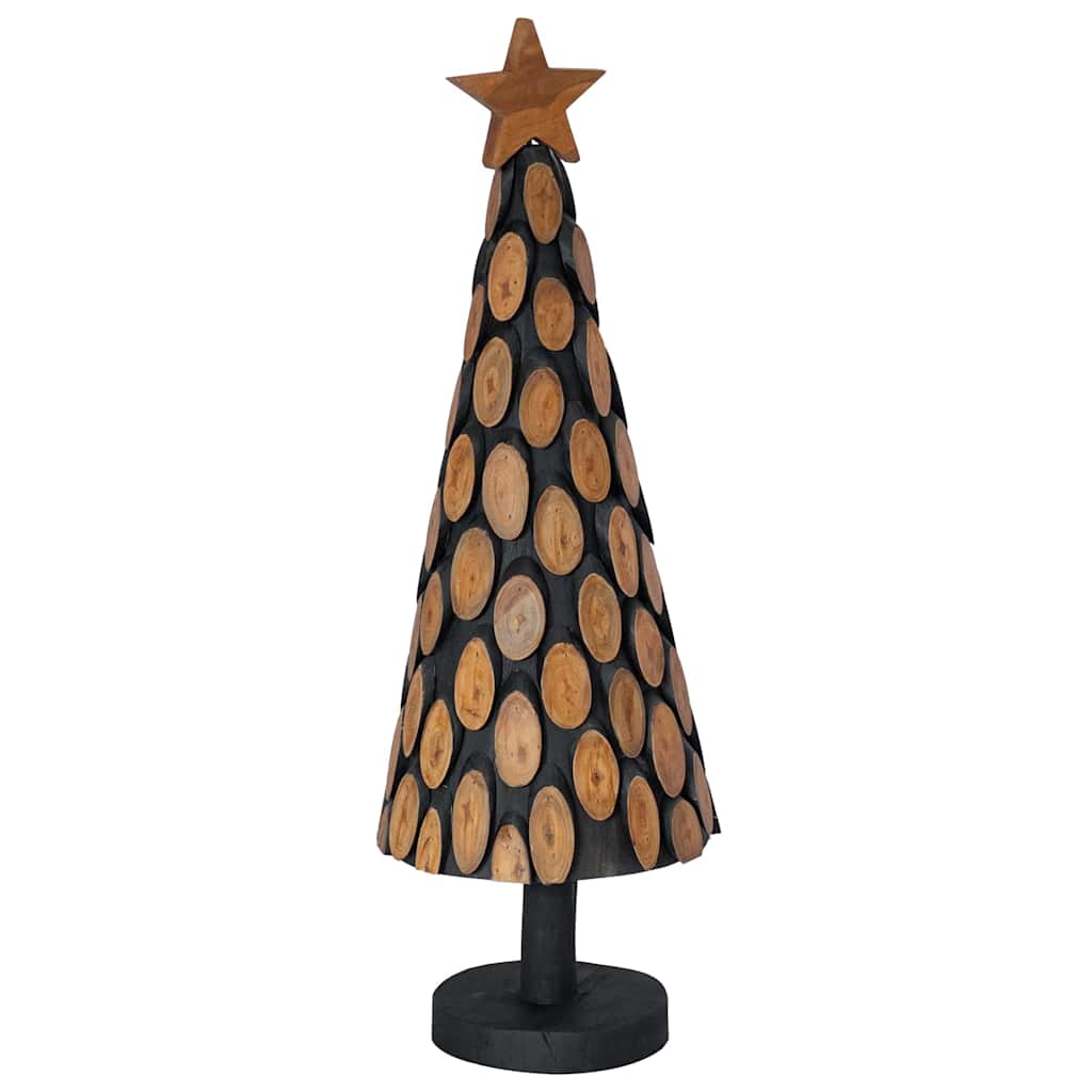 vidaXL Christmas Tree with Stand Brown 90 cm Solid teak wood 2