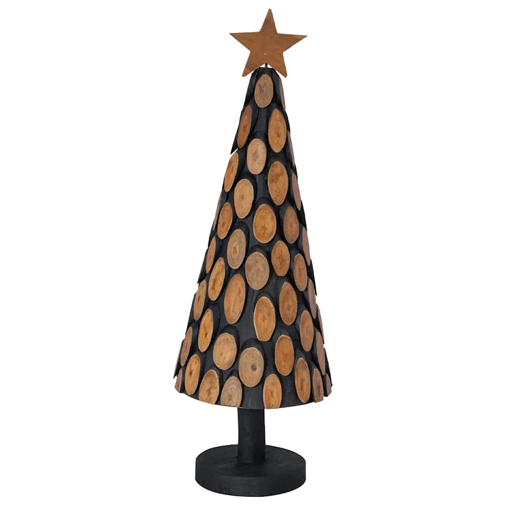 vidaXL Christmas Tree with Stand Brown 90 cm Solid teak wood 4