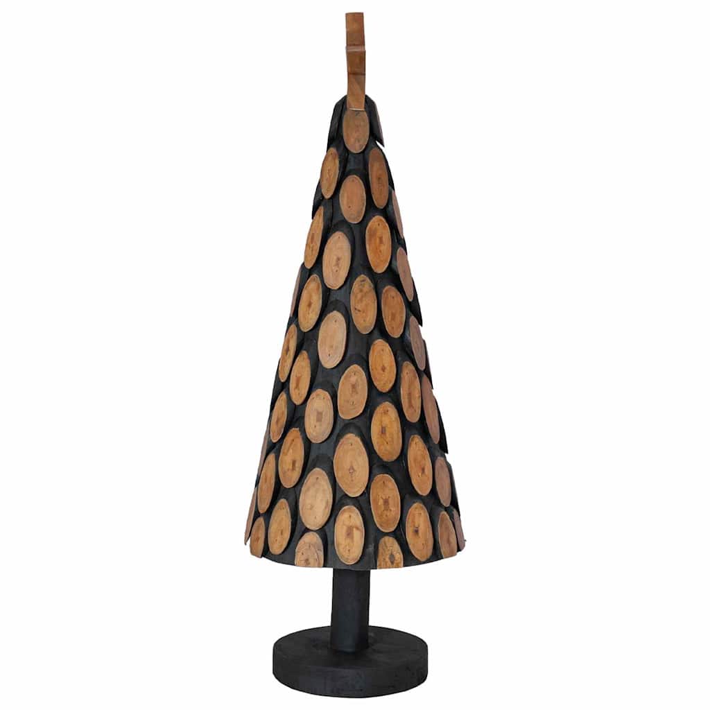 vidaXL Christmas Tree with Stand Brown 90 cm Solid teak wood 5