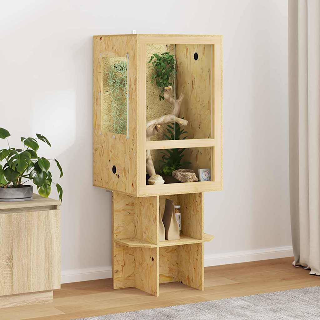 Terrarium Brown 50 x 50 x OSB 130 cm with side glass