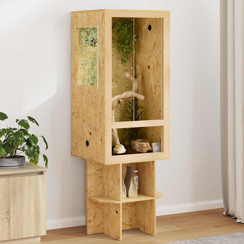 Terrarium Brown 50 x 50 x OSB 150 cm with side glass