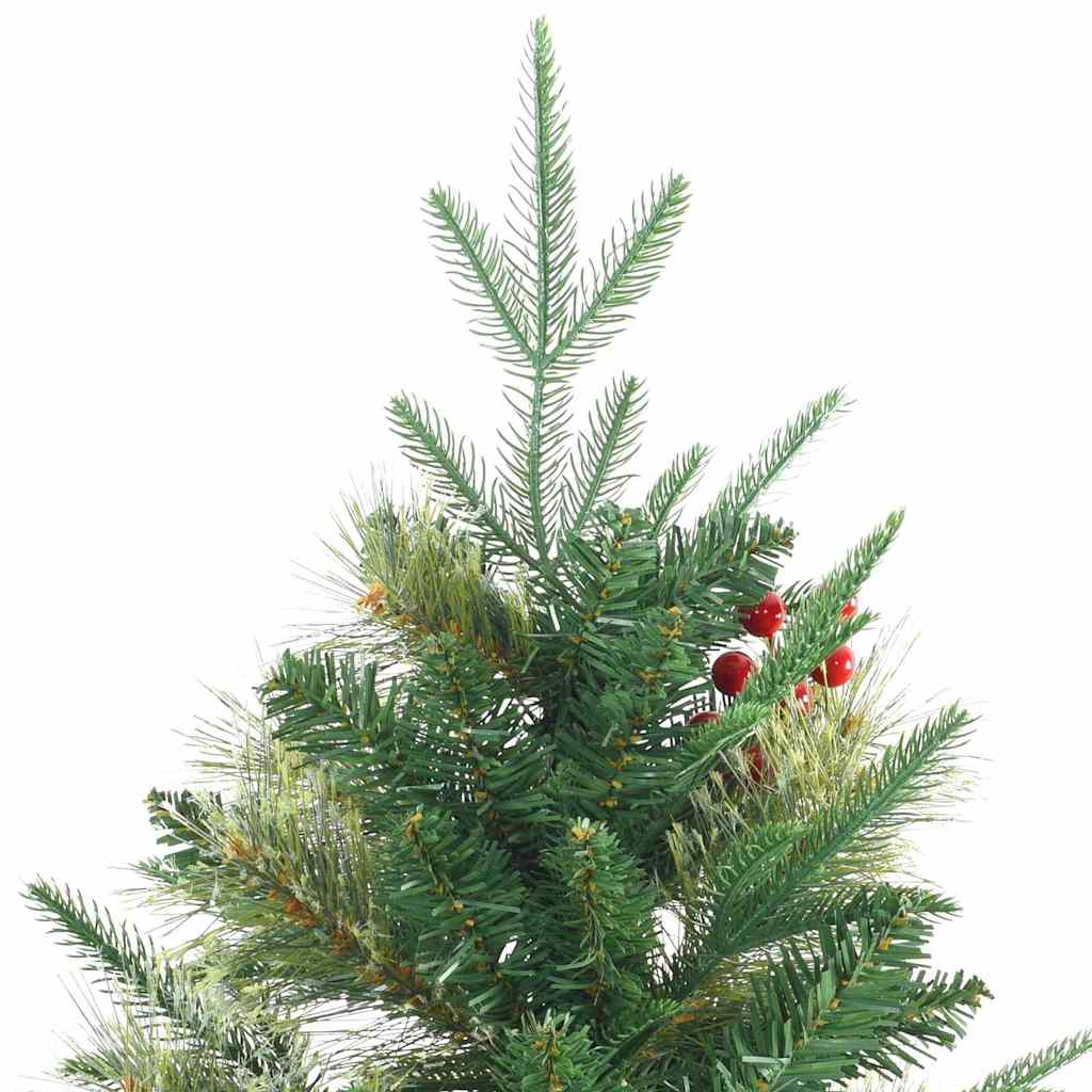 vidaXL Artificial Hinged Christmas Tree Green 210 cm PVC, PE and Steel 4