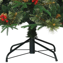 vidaXL Artificial Hinged Christmas Tree Green 210 cm PVC, PE and Steel 6