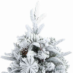 vidaXL Artificial Hinged Christmas Tree Snow Flocked White 120 cm 4