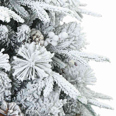 vidaXL Artificial Hinged Christmas Tree Snow Flocked White 120 cm 5