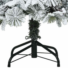 vidaXL Artificial Hinged Christmas Tree Snow Flocked White 120 cm 6