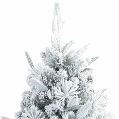 vidaXL Artificial Hinged Christmas Tree Snow Flocked White 180 cm 4