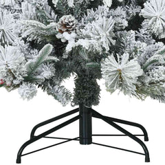 vidaXL Artificial Hinged Christmas Tree Snow Flocked White 180 cm 6