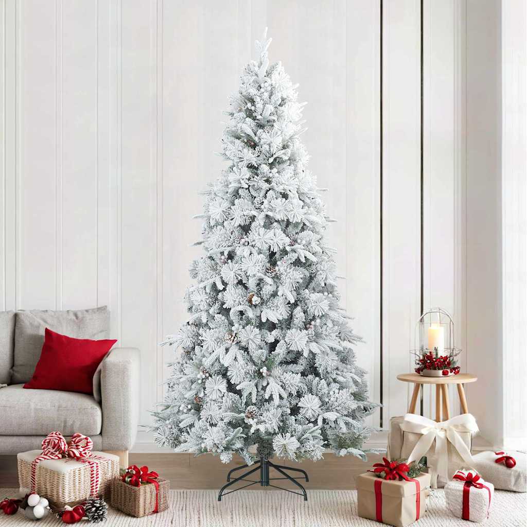 vidaXL Artificial Hinged Christmas Tree Snow Flocked