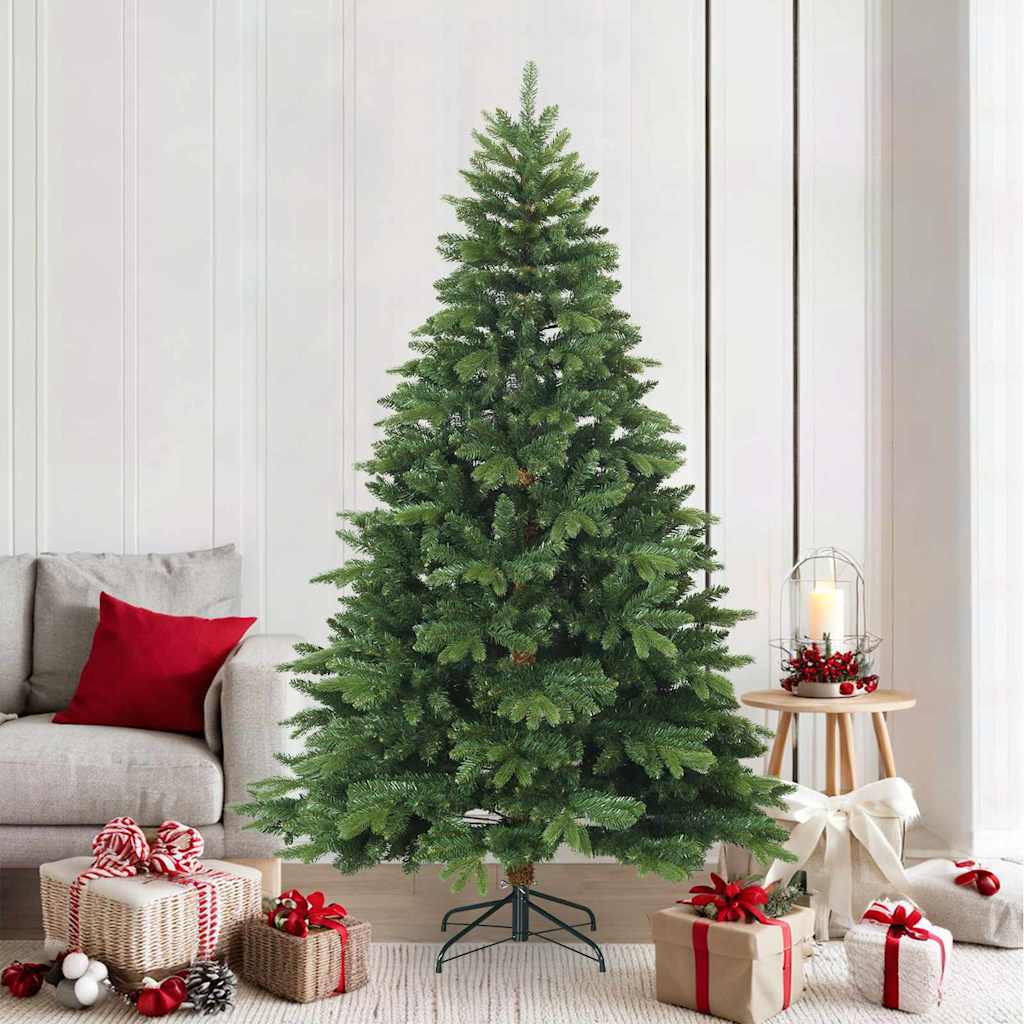 Artificial Hinged Christmas Tree PVC and PE Green 210 cm