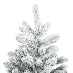 vidaXL Artificial Hinged Christmas Tree Snow Flocked White 150 cm 4