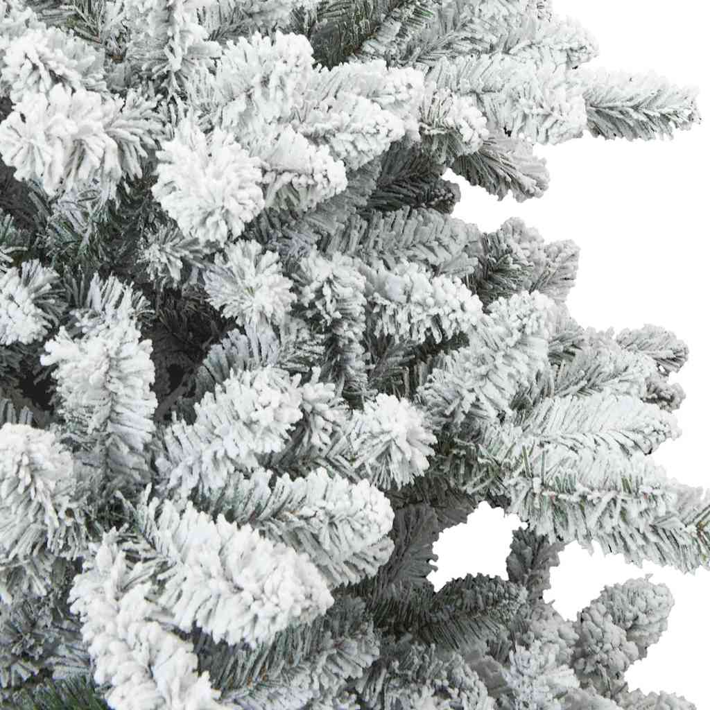vidaXL Artificial Hinged Christmas Tree Snow Flocked White 150 cm 5