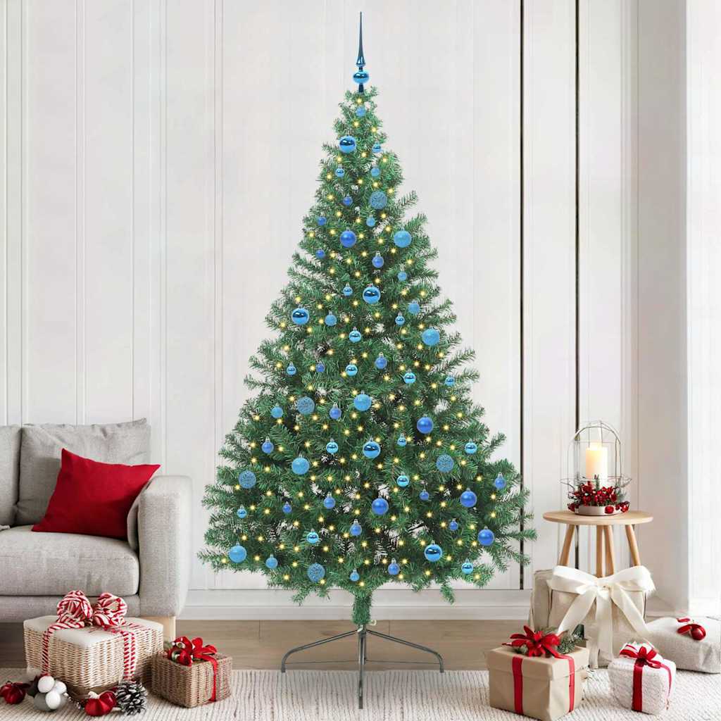 vidaXL Artificial Pre-lit Christmas Tree PVC 240 cm Green