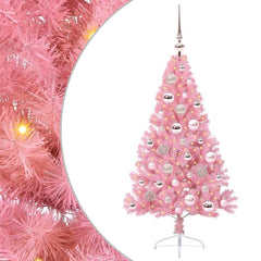 vidaXL Artificial Pre-lit Christmas Tree Pink 120 cm PVC 2