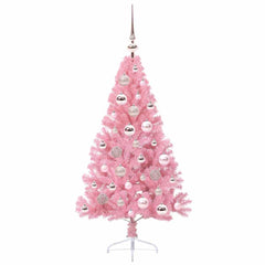vidaXL Artificial Pre-lit Christmas Tree Pink 120 cm PVC 4