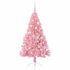 vidaXL Artificial Pre-lit Christmas Tree Pink 120 cm PVC 3