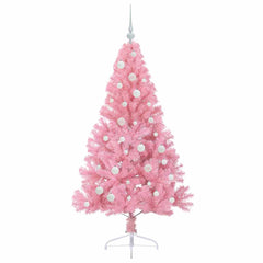 vidaXL Artificial Pre-lit Christmas Tree with 150 LEDs Pink 150 cm PVC 4