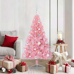 vidaXL Artificial Pre-lit Christmas Tree PVC 150 cm Pink