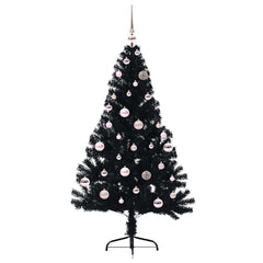 vidaXL Artificial Pre-lit Christmas Tree Black 150 cm PVC 3