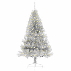 Artificial Pre-lit Christmas Tree PET 120 cm Silver without baubles