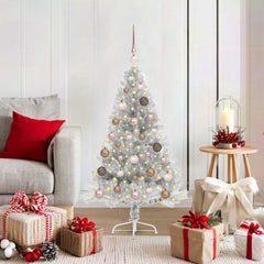 vidaXL Artificial Pre-lit Christmas Tree PET 120 cm Silver