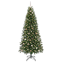 vidaXL Artificial Christmas Tree with 300 LEDs Green 240 cm PE and PVC 3