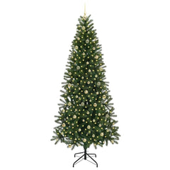 vidaXL Artificial Christmas Tree with 300 LEDs Green 240 cm PE and PVC 3