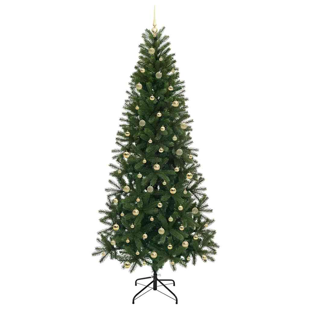 vidaXL Artificial Christmas Tree with 300 LEDs Green 240 cm PE and PVC 4