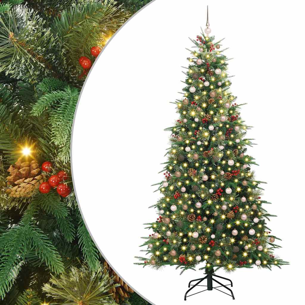 vidaXL Artificial Hinged Christmas Tree Green 240 cm PE and PVC 2
