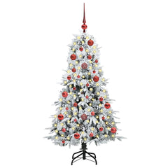 vidaXL Artificial Hinged Christmas Tree White 150 cm PE and PVC 3