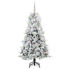 vidaXL Artificial Hinged Christmas Tree White 150 cm PE and PVC 2