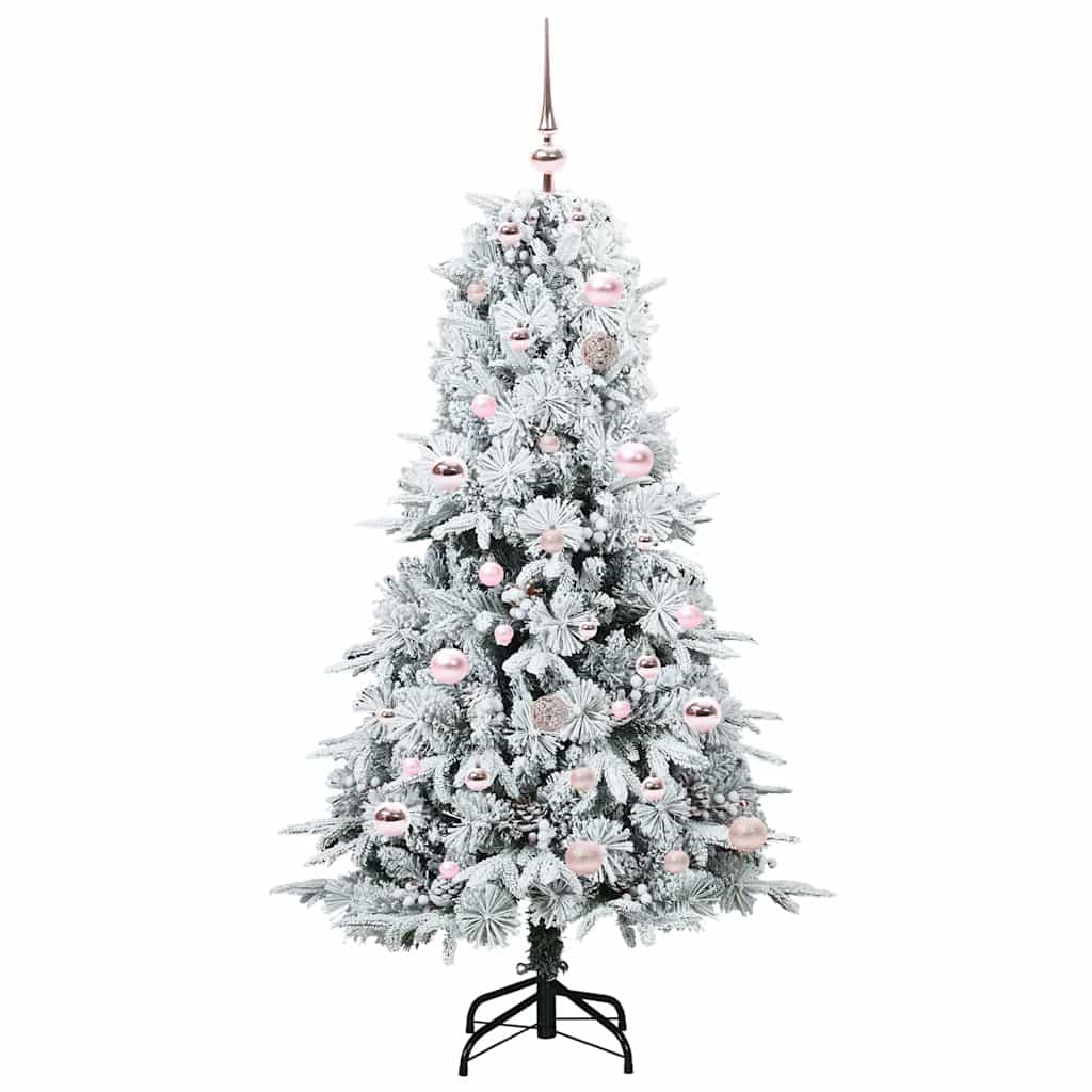 vidaXL Artificial Hinged Christmas Tree White 150 cm PE and PVC 3