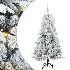 vidaXL Artificial Hinged Christmas Tree White 150 cm PE and PVC 2