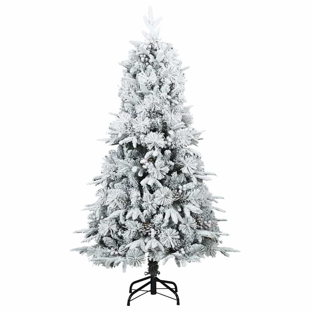 vidaXL Artificial Hinged Christmas Tree White 150 cm PE and PVC 5
