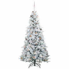 vidaXL Artificial Hinged Christmas Tree White 240 cm PE and PVC 4