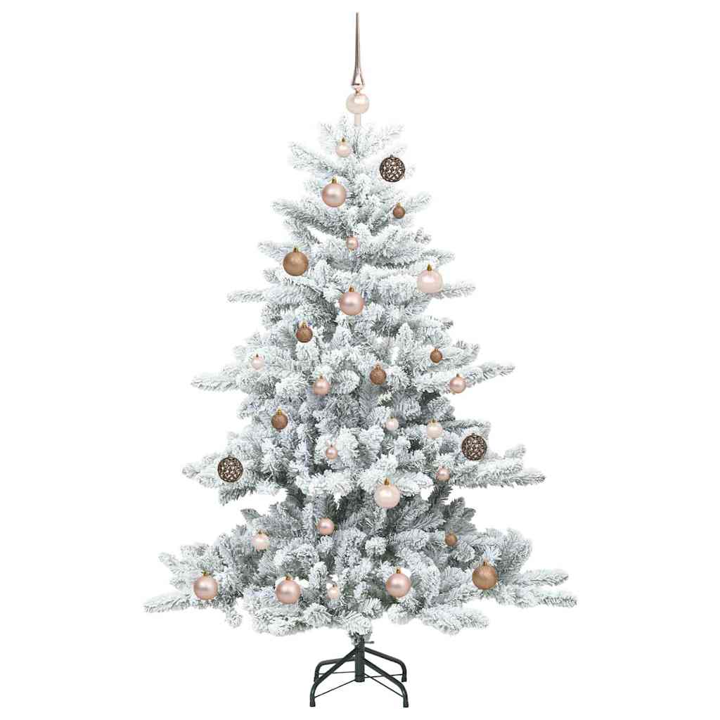 vidaXL Artificial Hinged Christmas Tree White 150 cm PVC and Steel 4