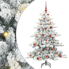 vidaXL Artificial Hinged Christmas Tree White 150 cm PVC and Steel 2