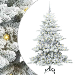 vidaXL Artificial Hinged Christmas Tree White 150 cm PVC and Steel 2