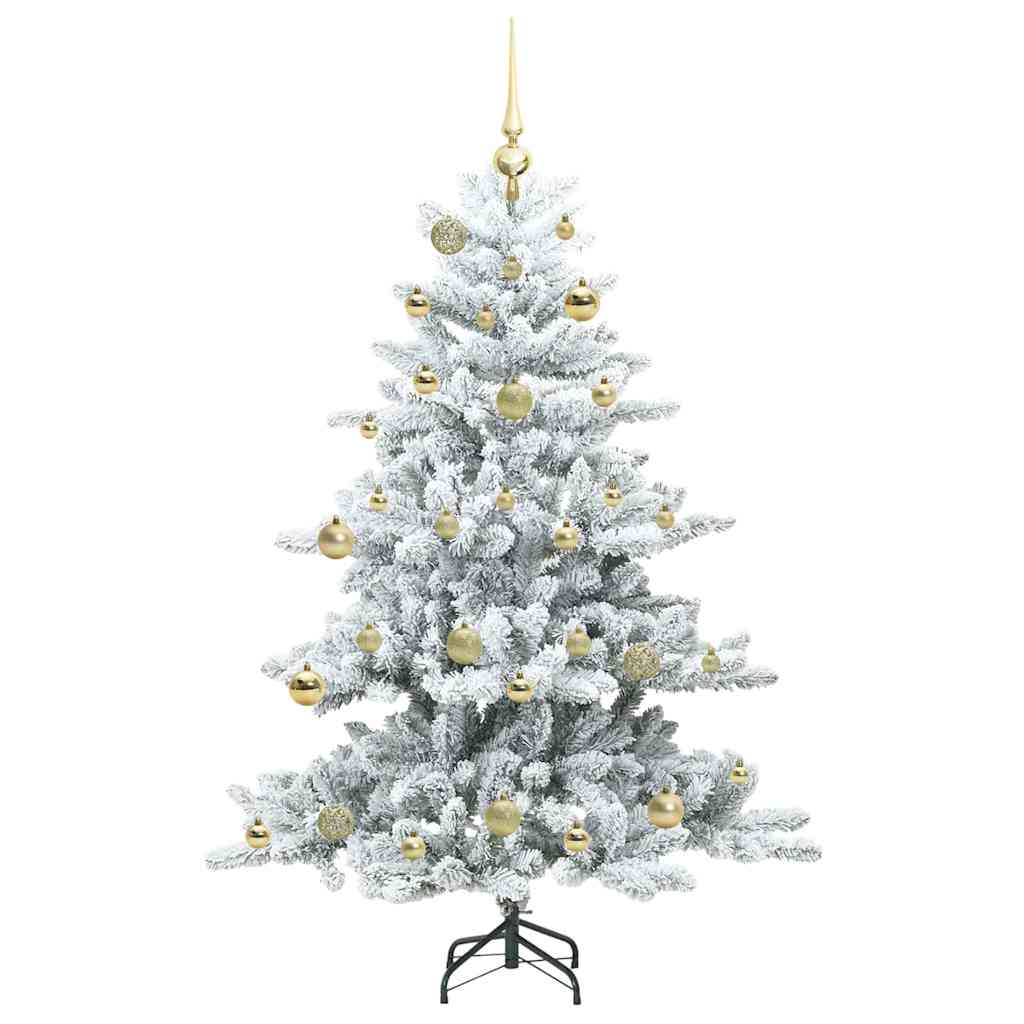 vidaXL Artificial Hinged Christmas Tree White 150 cm PVC and Steel 4