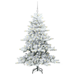 vidaXL Artificial Hinged Christmas Tree White 150 cm PVC and Steel 3