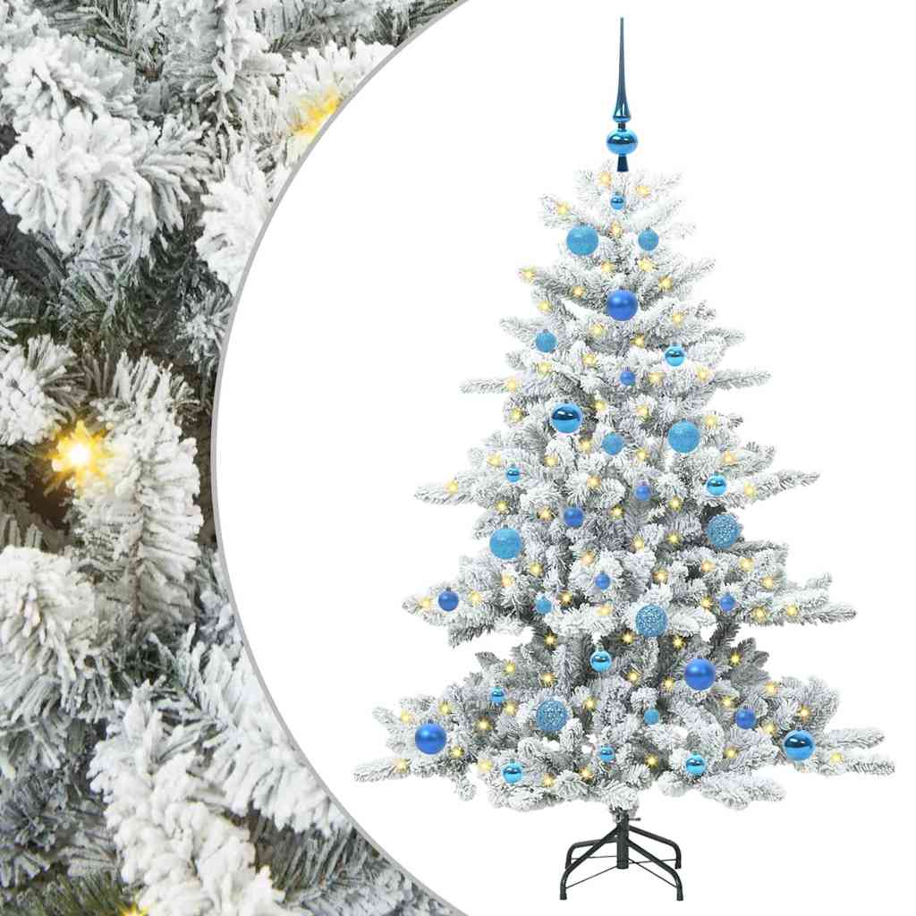 vidaXL Artificial Hinged Christmas Tree White 150 cm PVC and Steel 2