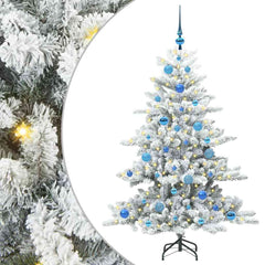 vidaXL Artificial Hinged Christmas Tree White 150 cm PVC and Steel 2