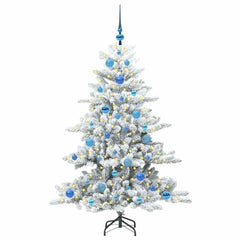 vidaXL Artificial Hinged Christmas Tree White 150 cm PVC and Steel 3