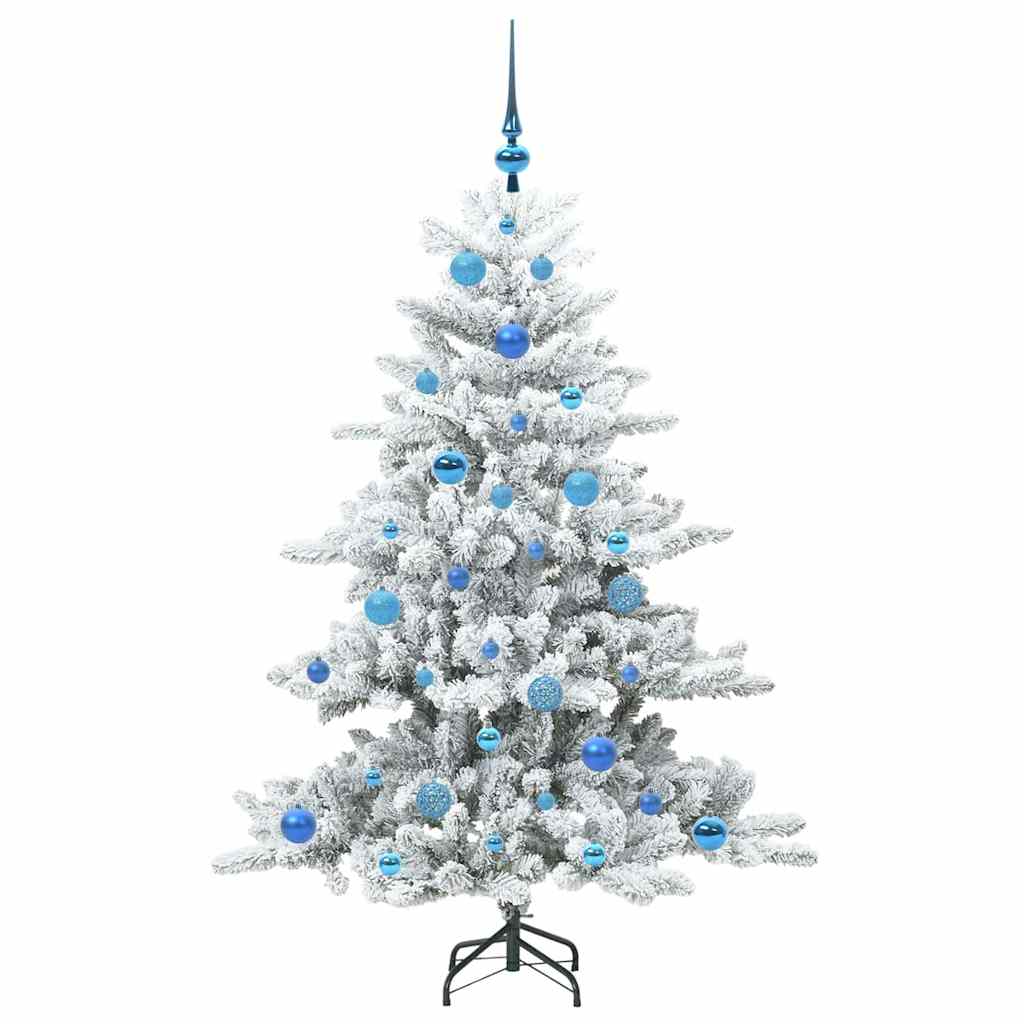 vidaXL Artificial Hinged Christmas Tree White 150 cm PVC and Steel 4